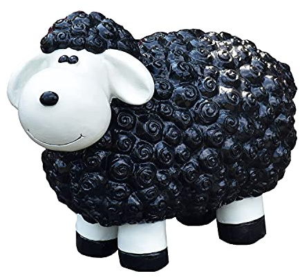 Dekofigur schwarzes Schaf bunte Schafe Tier Figuren für Haus und Garten