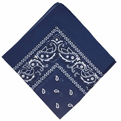 Boolavard Bandana 100% Coton Original Paisley Foulard accessoire Bandeau cheveux Echarpe Mouchoirs Homme Femme (Blue)