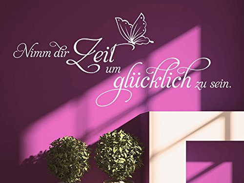KLEBEHELD® Wandtattoo Nimm dir Zeit glücklich zu sein... (Farbe schwarz/Größe 60x26cm)