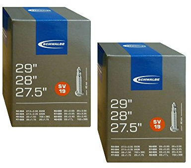 Schwalbe Schlauch SV 19-27,5, 28, 29 - 2er Set Sclaverandventil//Französisches Ventil inkl. SKS Reifenheber