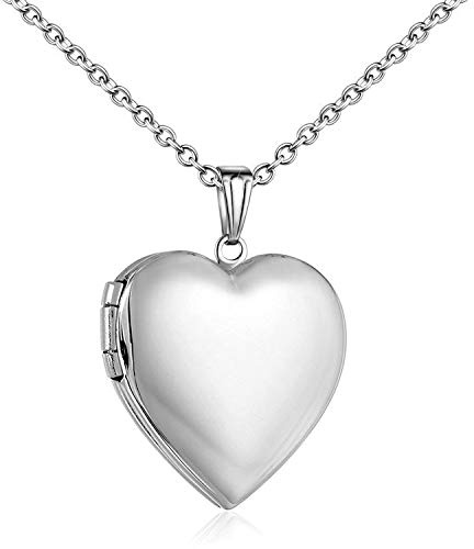 Love Heart Locket Necklace that Holds Pictures Polished Lockets Necklaces Birthday Gifts