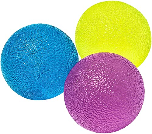 Voarge Hand Therapie Bälle 3er Set, Finger, Handgelenk, Arthrose Training, Hand Übungsbälle, Hand Therapie Übungsbälle Silikon Finger Stärkungsmittel Lindert Stress Mehrfarben