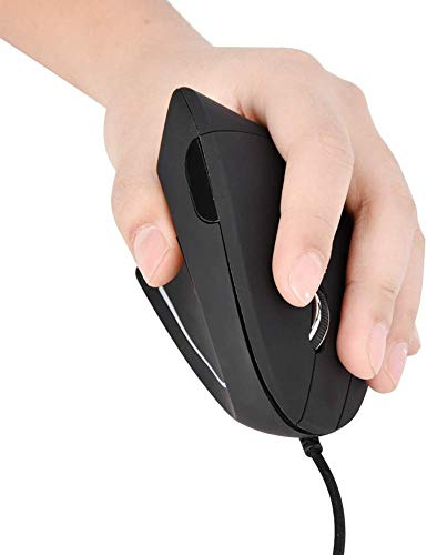 Ergonomic Vertical USB Wired Mouse, Left Handed Optical Mouse, 3 Adjustable DPI 800/1200/1600, 6 Programmable Buttons, Universal Gaming Mouse for Laptop, Desktop, Notebook, PC, Computer (Black)