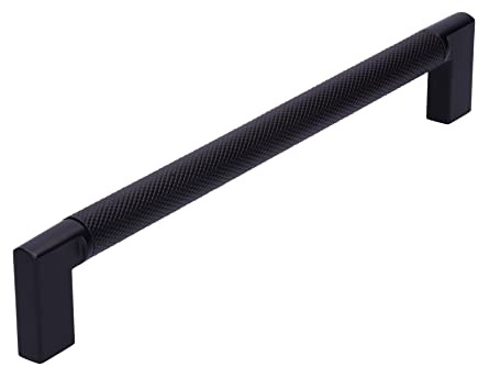 SIRO Möbelgriff Threesixty, Modern, Aluminium schwarz matt pulverbeschichtet schwarz matt pulverbeschichtet, 174 mm x 32 mm x 12 mm, LA 160 mm, 2457-174PB12PB12