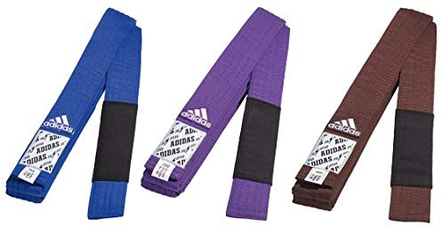 adidas Belt Brazilian Martial Arts Blue Purple Brown A1 Cotton BJJ-Cinturón brasileño Jiu Jitsu Artes Marciales Azul púrpura marrón A2 A3 100% algodón