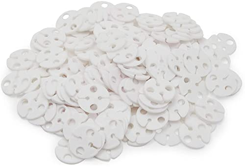 Okuna Outpost Balloon Sealer Clips - 200-Pack White Plastic, 1-Inch Round - For Helium Use