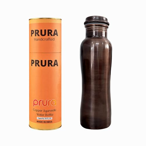 PRURA Sea Creature Bouteille d'eau en cuivre imprimé de 946 ml – Anti-fuite – Récipient en cuivre ayurvédique pour le sport, la gym, l'extérieur, le yoga, le bureau