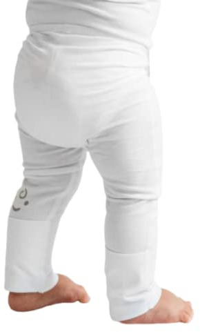 Baby Leggings hilft bei Ekzemen, entwickelt um trockene & gereizte Haut zu befeuchten, reduziert Juckreiz, klinisch getestete Hautpflegekleidung für Babys mit faltbaren Füßen (12 bis 18 Monate) weiß