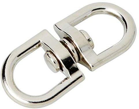 Bricoloco Grillete Giratorio Niquelado. Elementos de elevación con Seguridad y Calidad del Material para Colgar Materiales Pesados. Sistema quitavueltas para Elementos Colgantes (50, M8 (20x20))