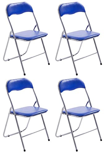 Set 4 sedie pieghevoli Felix Blu/argento
