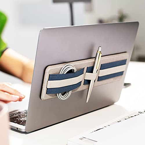 Beblau Shift Laptop & Kabel Organizer zum Ankleben | Vertikaler Organizer für Schreibtisch & Rucksack | Abnehmbar, Rückstandsfrei & Wiederverwendbar | Für Laptops ab 12 | Stahlblau