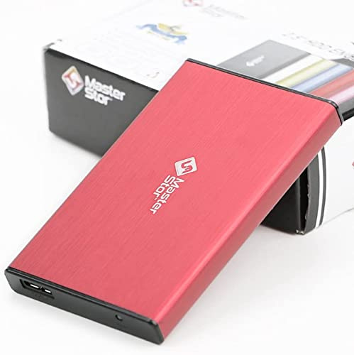 MasterStorb Disco Duro Externo USB 3.0 Super-Fast 2.5 SATA Disco Duro Portátil Disco Duro Portátil, Rojo, Plateado, Negro, Azul y Rosa Todos los GB diferentes disponibles (500GB, ROJO)