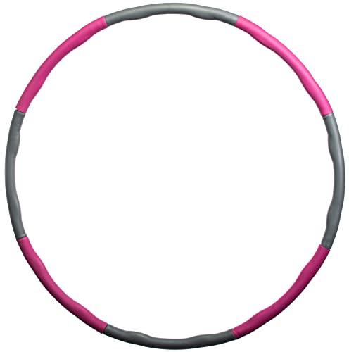 Brandsseller Hula Hoop Reifen | Fitness Reifen | verstellbar | Sport | Ø 90 cm | grau/pink