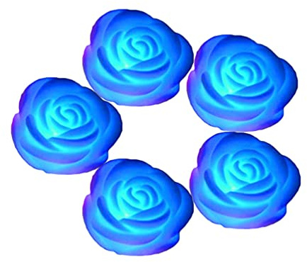 Lurrose 5pcs Colors Changing Led Rose Flower Night Light Floating Candles for Valentine Day Party Decorations