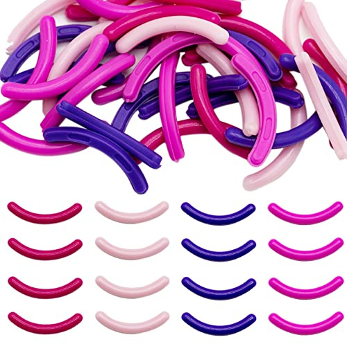 80 Stück Wimpernzange Nachfüllpads Weiche Lockenwickler Ersatz Nachfüllpads für Universal Wimpernzange (Rose Red, Purple, Pink und Dark Rose Red)