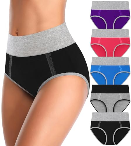 MISSWHO High Waisted Cotton Womens Soft C Section Underwear Pack Comfy Tummy Control Panties Postpartum Briefs Underware (Size 7,Large)