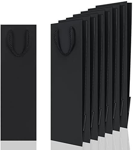 AKOLAFE 30 Stück Flaschen Geschenktüten Kraftpapier Weintüte Schwarz Weintaschen Wein Flaschentüten Verpackung Geschenktüten mit Henkel Weinflaschen Tüten für Weihnachten, Hochzeit, Fest, Geburtstag