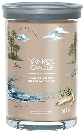 Yankee Candle Signature Candela Profumata, Legna di Mare in Tumbler Grande, Candele di Miscela di Cera di Soia Lunga Durata, Regalo per le Donne