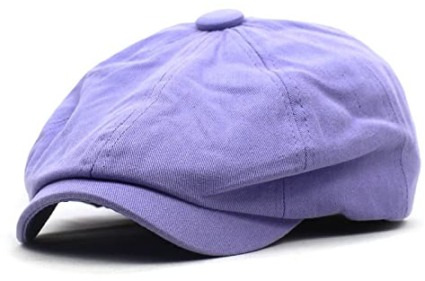 tcax Baskenmütze Damen Ballonmützen Aus Fester Baumwolle Für Herren, Flache Schirmmütze, Für Damen, Maler-Baskenmützen, Lila, 55-60 cm