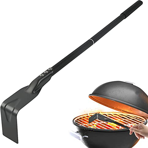 Râteau de barbecue | Accessoire de four à pizza au charbon de bois, grattoir avec long manche, pelle à cendres pour cuisinière, barbecue, cuisinière, four à pizza