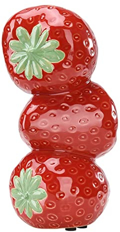 TITA-DONG Vase à Fraises pour Fleurs, Joli Vase Décoratif à Fraises en Céramique, Vase à Fraises D'inspiration Vintage, Vase Décoratif en Céramique, Arrangement de Fleurs de Fraises de Fruits(Rouge)