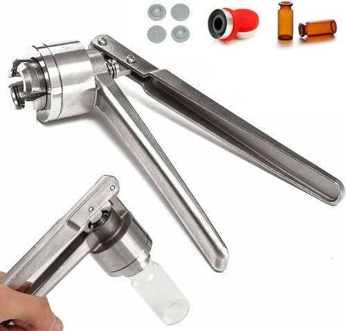 Engarzadora manual de frascos de perfume con atomizador – Máquina de sellado de acero inoxidable de 13 mm/15 mm/20 mm, crimpadora de viales de mano para un buen sellado