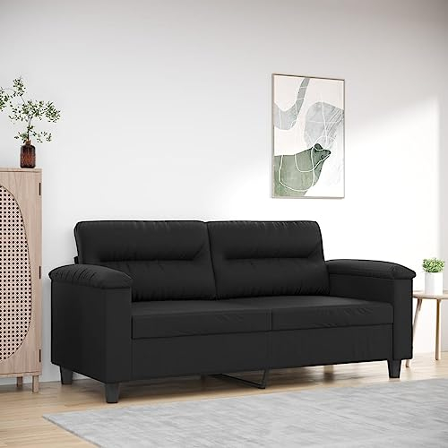 CIADAZ 2-Sitzer-Sofa Schwarz 140 cm Kunstleder, Loungesofa, Sofas & Couches, Relaxsofa, Couch für Wohnzimmer, Couch Mit - 359583