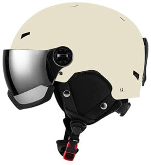 Casque de Protection pour Adultes Casque de Ski pour l'extérieur avec Lunettes de Protection Contre la Lutte dans la Neige Casque de Ski Chaud à Une ou Deux plaques