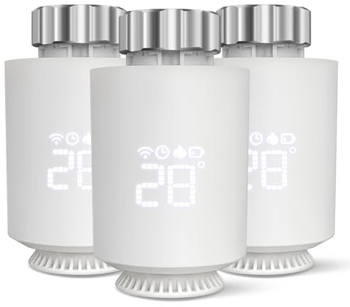 Smarte Heizkörperthermostat, Smart Heating Thermostat mit App-Funktion, Programmierbar, Sprachsteuerung,kompatibel mit Amazon Alexa/Home Assistant/ZigBee (3 Stück)