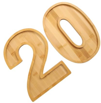 TIDTALEO 2pcs Wooden Charcuterie Tray Fillable Number Versatile Serving Board for Snacks Fruits Cheese for Birthday Celebrations Anniversaries and Family Gatherings