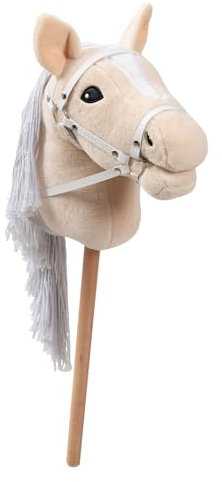 Ella & Piet® Hobby Horse Pferd Toffee mit Trense und Aufbewahrungsbeutel Steckenpferd Springpferd Spielpferd weicher Plüsch Größe wie A4 (Beige)