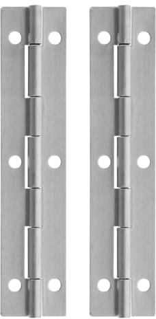 HOMSFOU 2 Pièces Charnière Piano Inoxydable 6 Pouces Charnière Continue Robuste Pour Porte Armoire Boîte À Outils Quincaillerie De Placards Mouvement Fluide