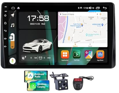 Radio HYMLMY Android 13 para coche R-enault Duster HM 2 2020-2023, pantalla táctil de 9 pulgadas, Android Auto con radio FM, AM, RDS, DAB+, DSP, WiFi, controles en el volante, cámara de visión traser