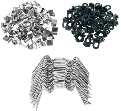 Pqahffowr Accesorios de invernadero 50 paquetes de clips de cristal, pequeños hebillas de invernadero, accesorios de fijación de hebilla fija de acero inoxidable