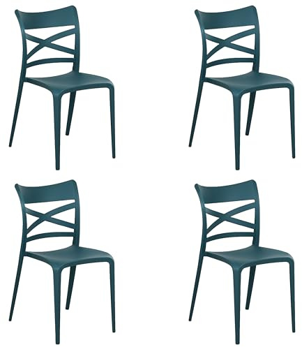 Totò Piccinni Sedia SCOTLAND in polipropilene in fibra di vetro design impilabile (Petrolio, 4)