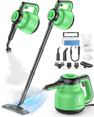 Steam Mop - Detachable Handheld Steam Cleaner & Floor Steamer with 12 Accessories, Multi-Purpose Powerful Steamer for Home Cleaning, Floors, Windows, Furniture, Tiles & Grout