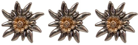 Alpenflüstern Ansteck-Pins Edelweiß mini 3er-Set - Trachten-Anstecker, Trachtenschmuck für Damen und Herren (bicolor-farben) API127