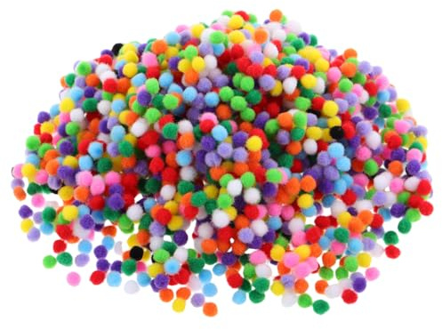 DOITOOL Lot de 2000 Pompons Multicolores 0.50 Pouce pour Loisirs Créatifs Et Bricolage Enfants Fournitures Artisanat Décoration Fêtes Projets Manuels