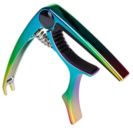 HANABASS Metal Kapodaster für Gitarre und Ukulele Tragbarer Leichter Gitarrenclip Regenbogenfarben Einsetzbar Einfacher Komfortables Design für Anfänger und Profis