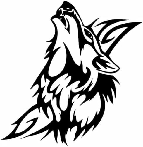 Car Sticker 15.5X15.7CM Vinyl Decal Car Sticker Howling Wolf Tribal Car Bumper Window Tattoo Black/Silver