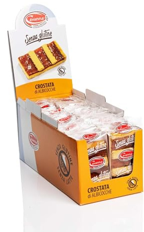 Cavanna Crostatine Senza Glutine e Senza Latte con Frolla di Riso e Mais - Monoporzione 54g in Espositore da Banco 24 Pezzi (Tot. 1,3 kg) (Albicocche)