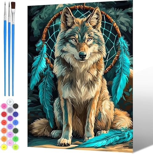 Paint by Numbers for Adults Kits Animals, Painting by Numbers for Children Kits Suncatchers, DIY Hand Painted Oil Kit with 3 - Brushes and Acrylic Paint, Home Decor (Without Frame) 80x100cm -1601