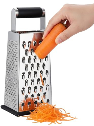 Râpes de Cuisine,Ustensile Cuisine Acier Inoxydable Quatre Faces,Râpe Boîte en Métal pour Pommes de Terre 4 Côtés - Pour Râpage Fin Moyen Grossier Carotte Gingembre Pomme De Terre Maison