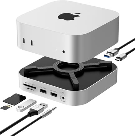 NOVOO Docking Station und Stand 9 in 1 Mac mini Hub USB C kompatibel mit Mac M4