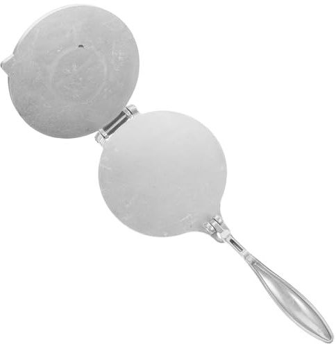 CATIEBYE Tortillapresse aus Aluminiumlegierung Teigpresse Rund Silber für Küche zum Formen von Teig für Kinder mit Teigroller Maschine