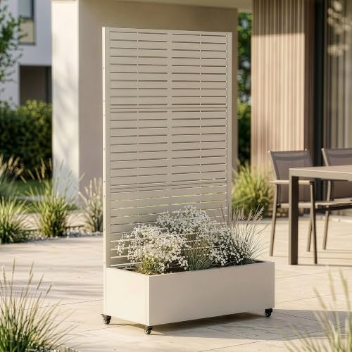 casa.pro Fioriera con Spalliera 190 x 82 x 38 cm Beige