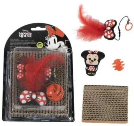 CERDA Life´S Little Moments Jouet Chat Minnie, Griffoir et Catnip | Grattoir Chat Carton, Herbe à Chat, Balle pour Chat, Jouet Chat Plume, Peluche Chat, Balle à Grelot