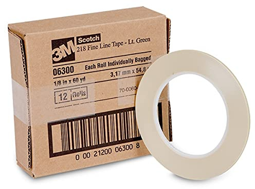 Scotch Ruban adhésif de masquage ligne fine 218, Vert, 3,2 mm x 55 m