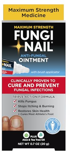 Fungi Nail Anti-Fungal Ointment 0.7 Fl Oz, Kills Fungus that Can Lead To Athlete's Foot with Tolnaftate, Toe Nail Fungus Treatments, Clinically Proven to Cure Infections, Natural Color