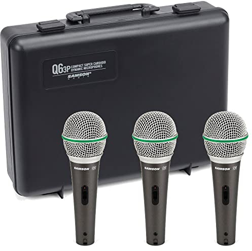 Samson Technologies Q6-Confezione da 3 microfoni dinamici professionali